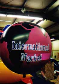 7' helium balloon with complex artwork - Earth